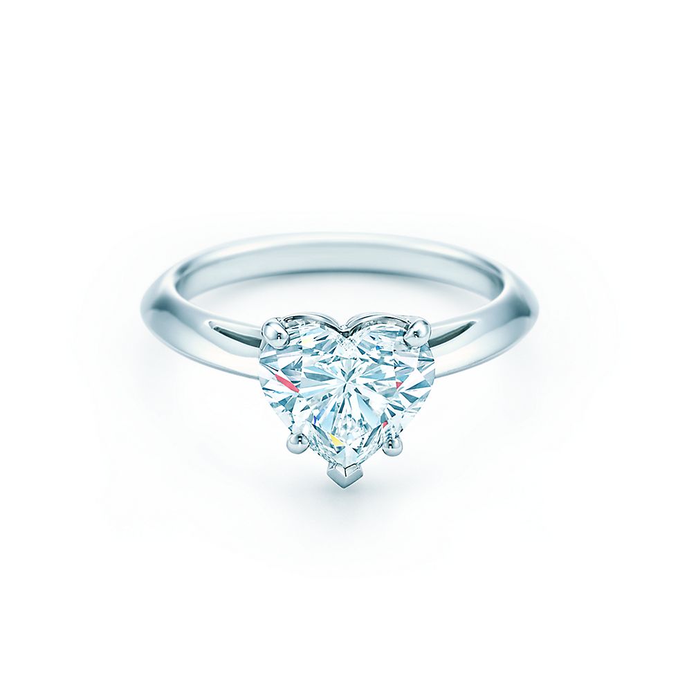 Tiffany Soleste Heart Shaped Halo Diamond With Diamond Band