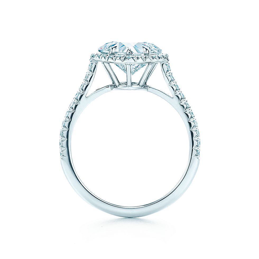 Tiffany Soleste Heart Shaped Halo Diamond With Diamond Band