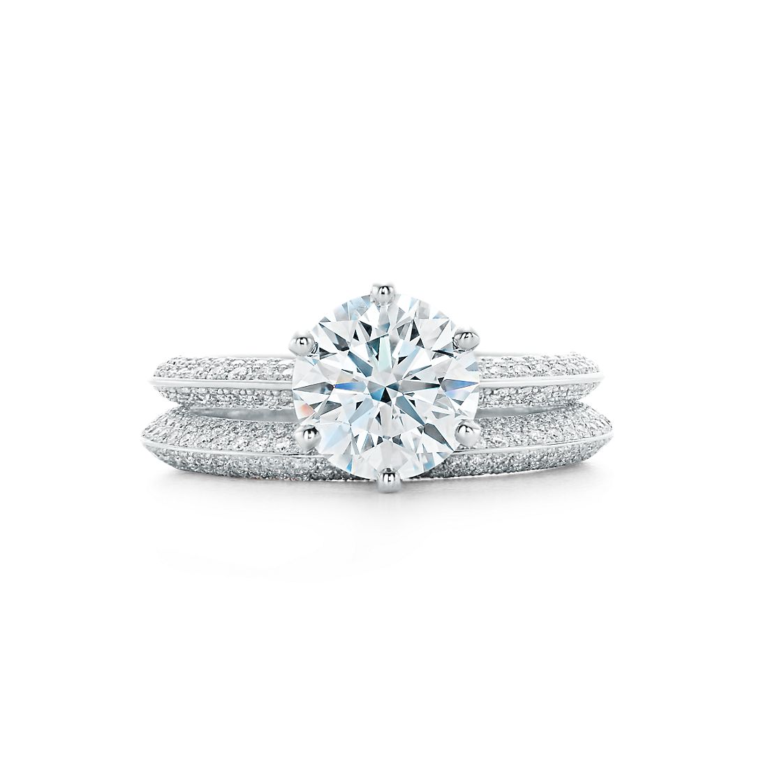 The Tiffany Setting Pavé Diamond Band In Platinum Engagement Rings 2 00 Ct Shown With Tiffany Setting Band Ring View Wedding Details