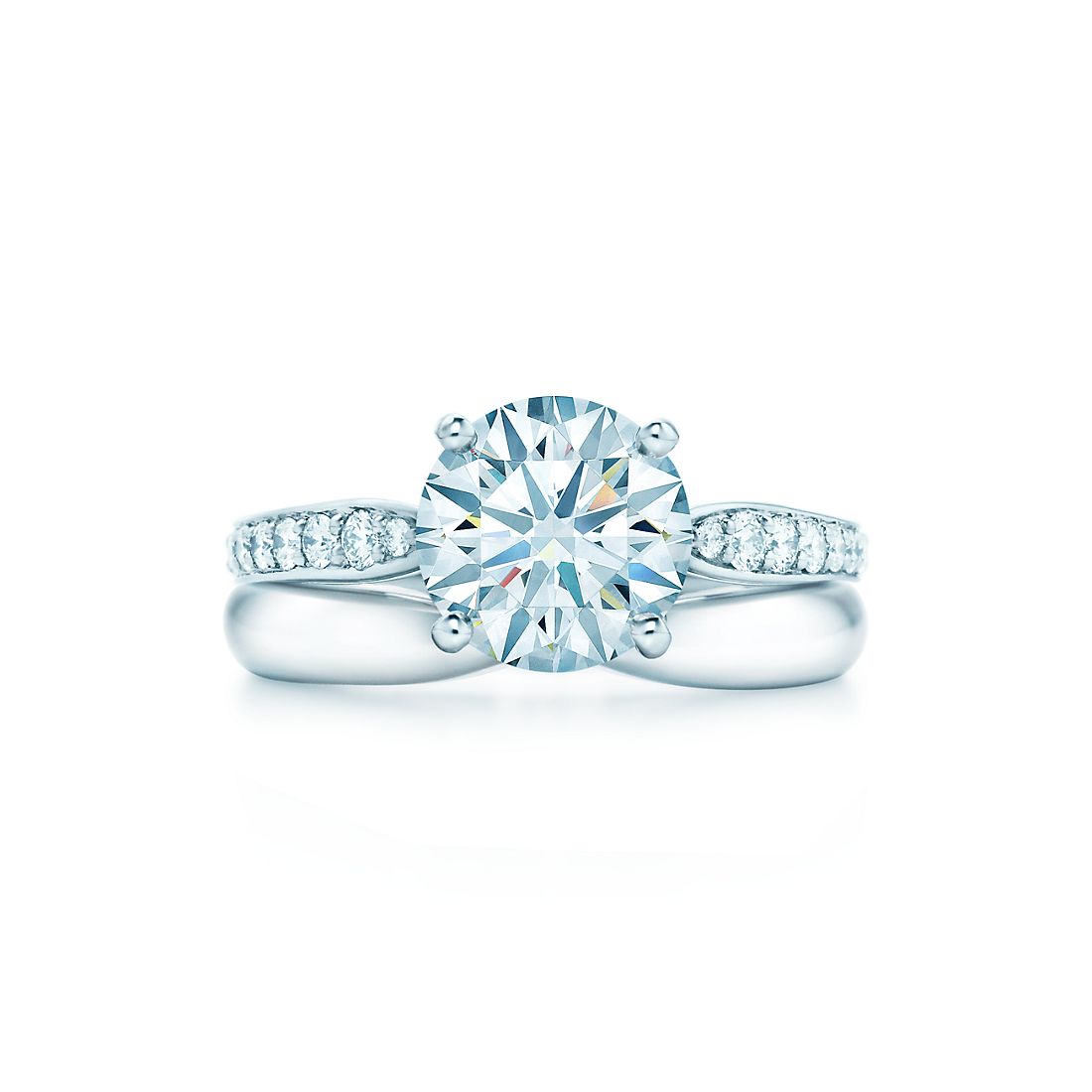 Tiffany Harmony With Bead Set Band Engagement Rings Co 1 99 Carats Shown With Tiffany Harmony Wedding Band