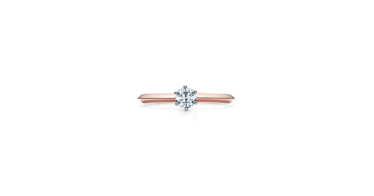 The Tiffany® Setting 18k Rose Gold Diamond Engagement Rings Tiffany