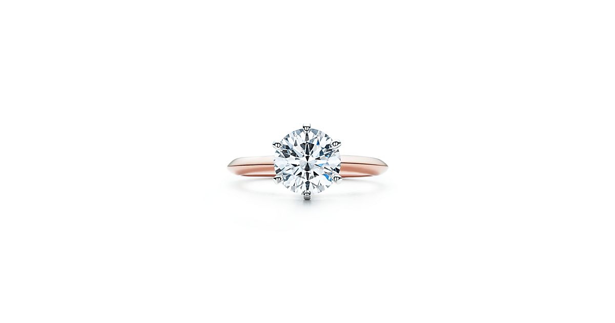 The Tiffany® Setting 18k Rose Gold Diamond Engagement Rings Tiffany