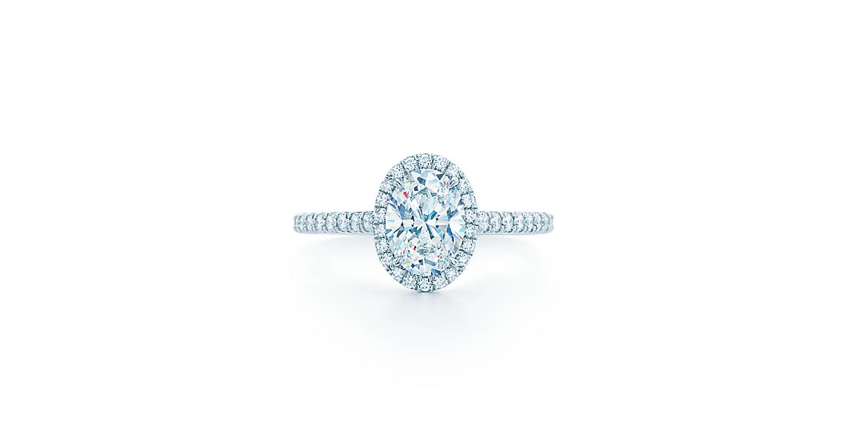  Oval  Cut Halo Diamond with Diamond Band  Engagement  Rings  