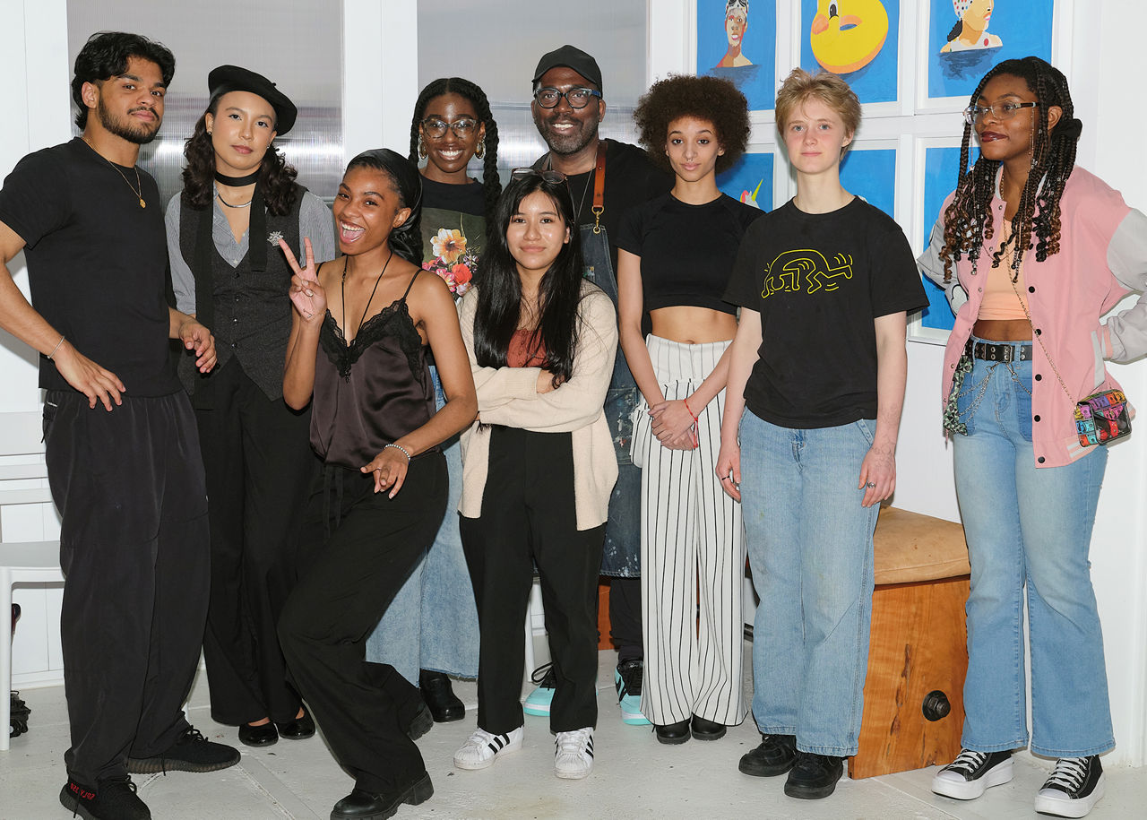 Derrick Adams Hosts Students in Brooklyn Studio Visit