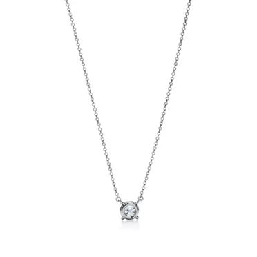 Tiffany Solitaire:Diamond Pendant in Platinum, 2