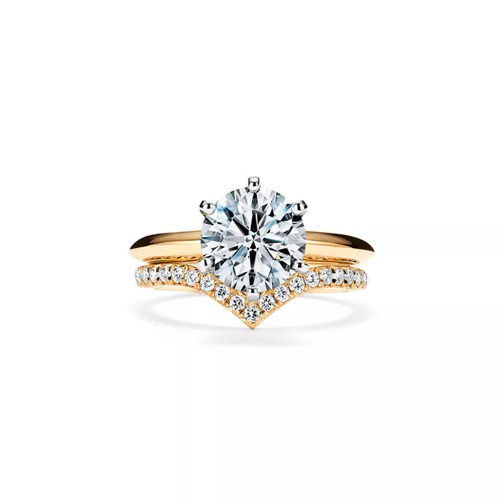 Tiffany&reg; Setting 18K黃金訂婚戒指 , 6