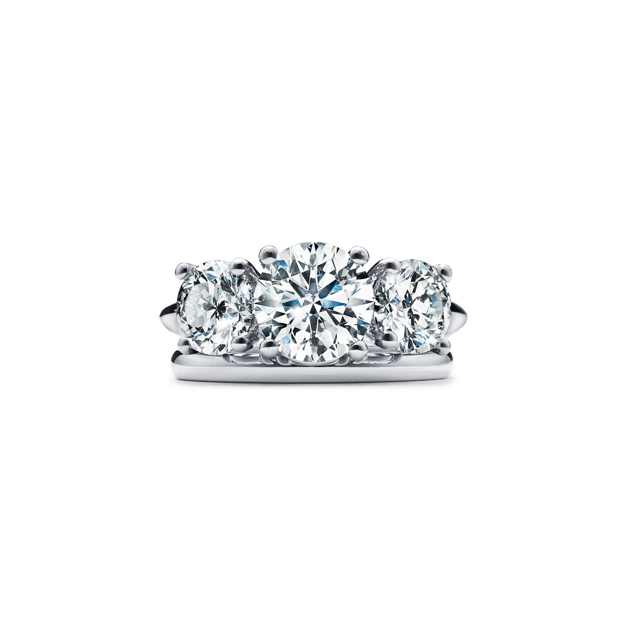 Tiffany Three Stone: Engagement Ring in Platinum image number 6