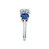 Tiffany Three Stone:Engagement Ring with Sapphire Side Stones in Platinum image number 4