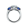 Tiffany Three Stone:Engagement Ring with Sapphire Side Stones in Platinum image number 5