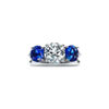 Tiffany Three Stone:Engagement Ring with Sapphire Side Stones in Platinum image number 6