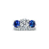 Tiffany Three Stone:Engagement Ring with Sapphire Side Stones in Platinum image number 7
