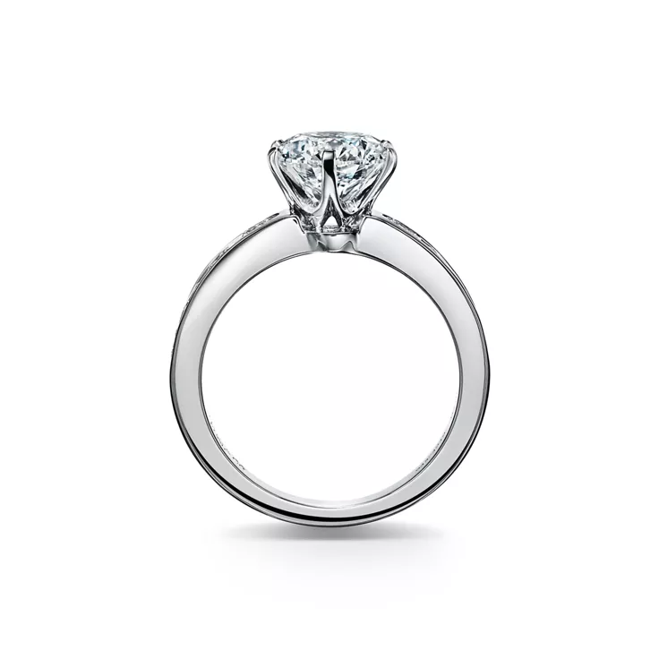 The Tiffany® Setting: Engagement Ring with a Channel-set Diamond Band in Platinum, 5