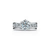 Tiffany&reg; Setting:Anillo de compromiso con alianza en platino con diamantes engarzados en canal imagen n&uacute;mero 7