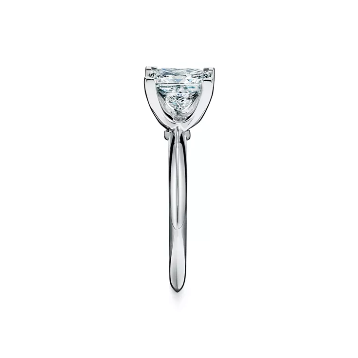 Princess-cut Diamond Engagement Ring in Platinum, 4