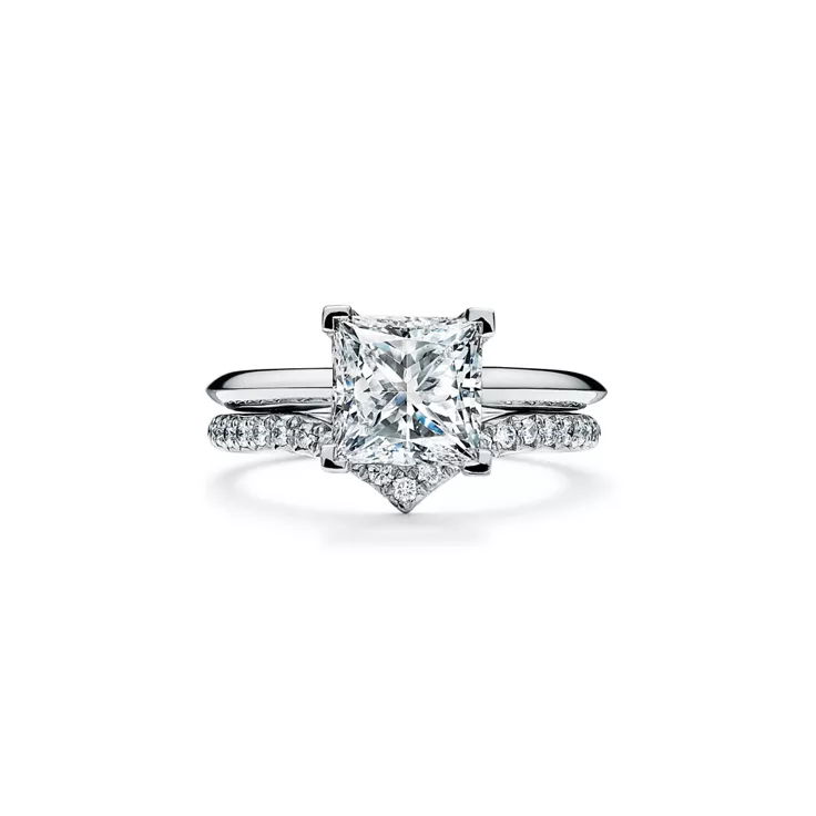 Princess-cut Diamond Engagement Ring in Platinum, 6