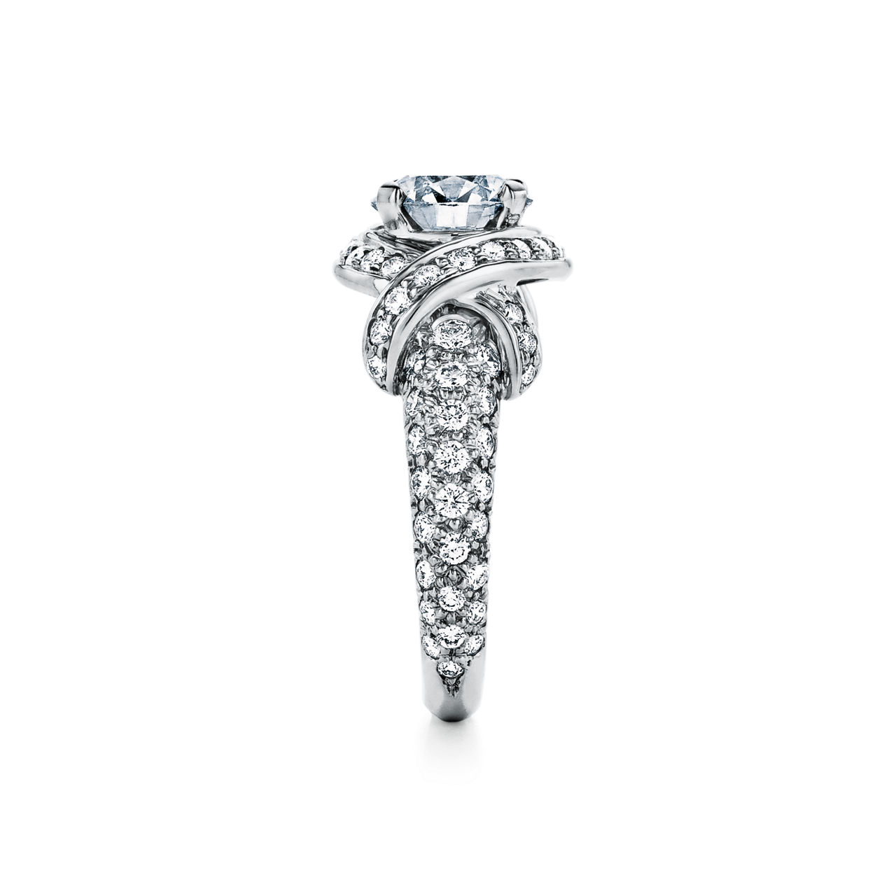 Jean Schlumberger by Tiffany:Ribbon Engagement Ring with a Diamond Platinum Band image number 1