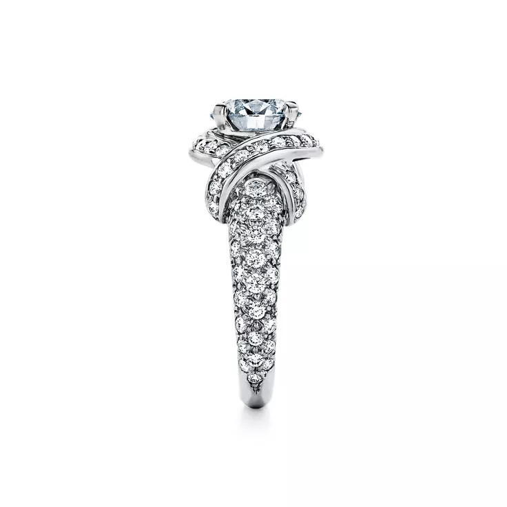 Schlumberger by Tiffany & Co.™:Anello di fidanzamento Taglio Brillante con fedina in platino con diamanti, 1