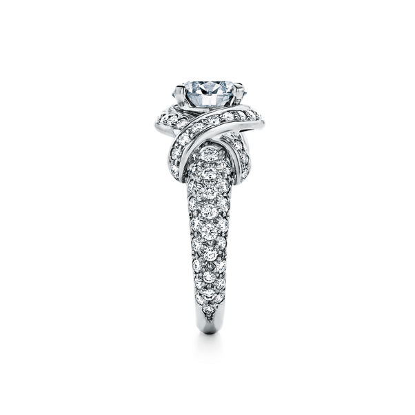 Tiffany & Co. Schlumberger®:Bague de fiançailles, taille brillant avec anneau en platine 950 millièmes et diamants