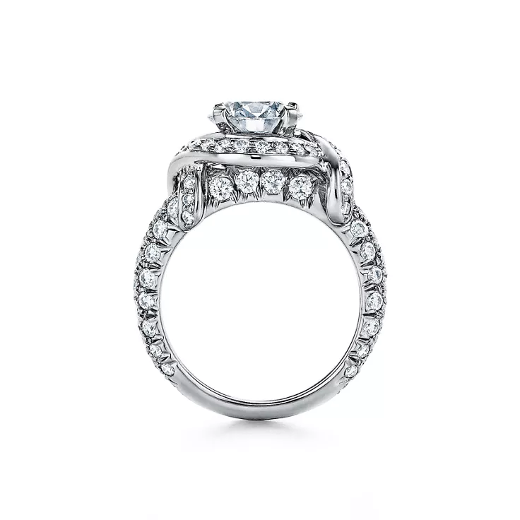 Schlumberger by Tiffany & Co.™:Anello di fidanzamento Taglio Brillante con fedina in platino con diamanti, 2