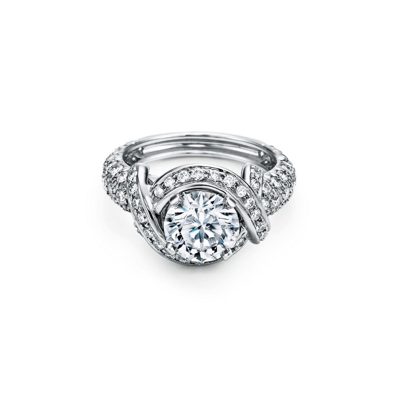 Schlumberger by Tiffany & Co.™: Ribbon Engagement Ring with a Diamond Platinum Band image number 0