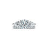 Tiffany Three Stone:Engagement Ring with Pear-shaped Side Stones in Platinum image number 7