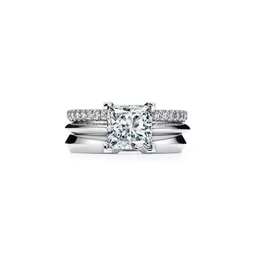 Princess-cut Diamond Engagement Ring in Platinum, 7