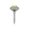Tiffany Soleste&reg;:Cushion-cut Yellow Diamond Halo Engagement Ring in Platinum image number 4
