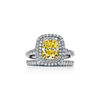 Tiffany Soleste&reg;:Cushion-cut Yellow Diamond Halo Engagement Ring in Platinum image number 6
