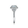 Tiffany Soleste&reg;:Cushion-cut Double Halo Engagement Ring with a Diamond Platinum Band image number 4