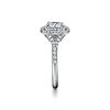 Tiffany Soleste&reg;:Cushion-cut Double Halo Engagement Ring with a Diamond Platinum Band image number 4