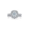 Tiffany Soleste&reg;:Cushion-cut Double Halo Engagement Ring with a Diamond Platinum Band image number 7