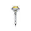 Tiffany Soleste&reg;:Oval Yellow Diamond Double Halo Engagement Ring in Platinum image number 4