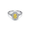 Tiffany Soleste&reg;:Oval Yellow Diamond Double Halo Engagement Ring in Platinum image number 0