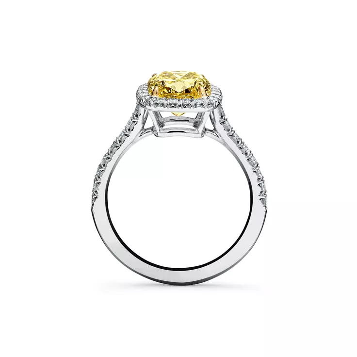Tiffany Soleste®:Cushion-cut Halo Engagement Ring with a Diamond Platinum Band, 5