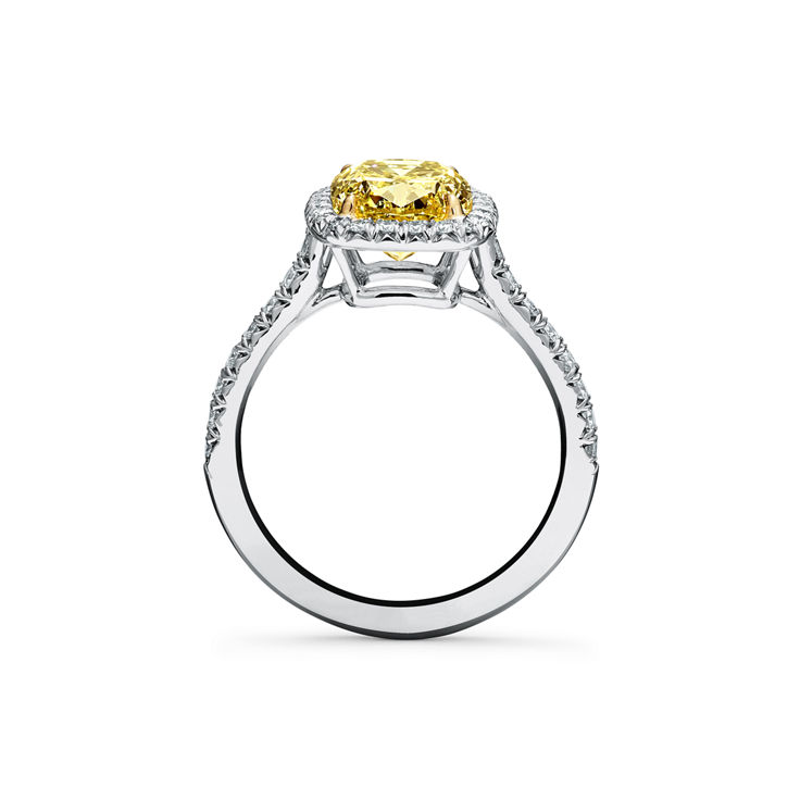 Tiffany Soleste: Cushion-cut Halo Engagement Ring with a Diamond Platinum Band image number 5