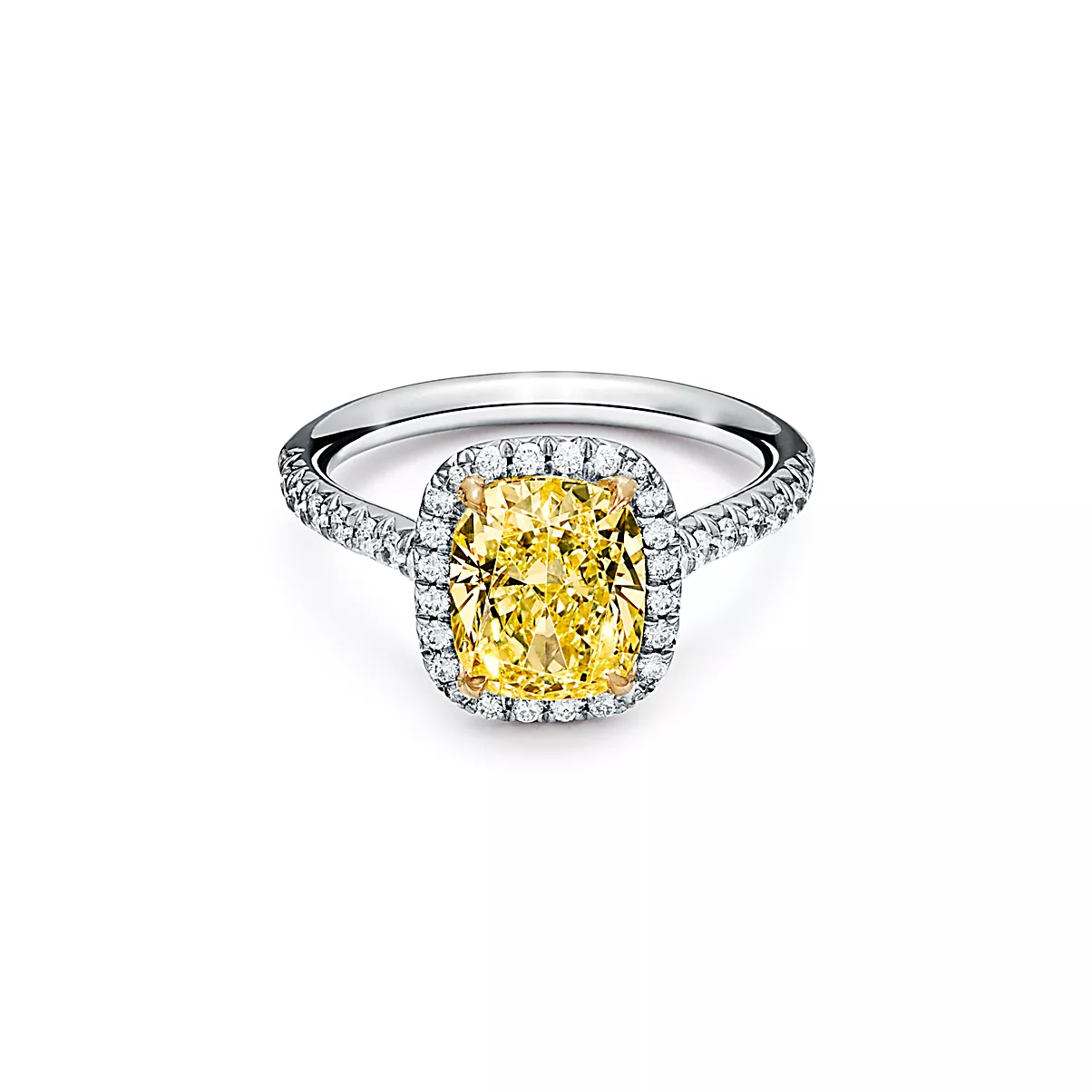 Tiffany Soleste Ring 플래티늄 및 18K 옐로우 골드 팬시 컬러 다이아몬드