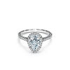 Tiffany Soleste&reg;:Pear-shaped Halo Engagement Ring with a Diamond Platinum Band image number 0