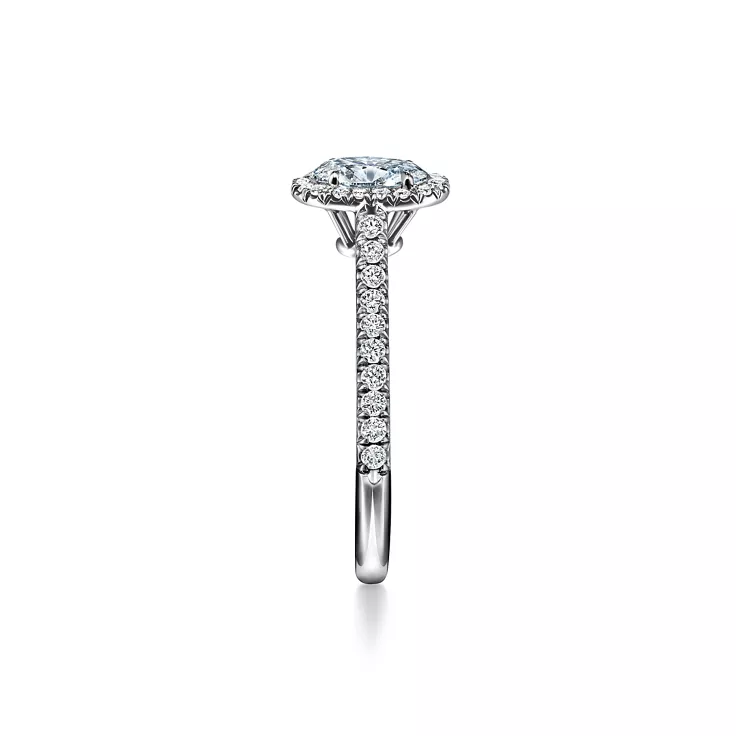 Tiffany Soleste: Oval Halo Engagement Ring with a Diamond Platinum Band, 4
