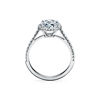 Tiffany Soleste:Bague de fian&ccedil;ailles halo taille ovale avec anneau en platine 950&nbsp;milli&egrave;mes et diamants num&eacute;ro dimage {1}