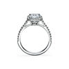 Tiffany Soleste&reg;:Emerald-cut Halo Engagement Ring with a Diamond Platinum Band image number 5