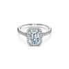 Tiffany Soleste&reg;:Emerald-cut Halo Engagement Ring with a Diamond Platinum Band image number 0