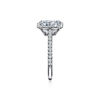 Tiffany Soleste&reg;:Emerald-cut Halo Engagement Ring with a Diamond Platinum Band image number 4