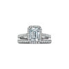Tiffany Soleste&reg;:Emerald-cut Halo Engagement Ring with a Diamond Platinum Band image number 6