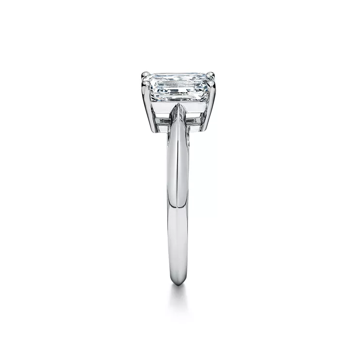 Emerald-cut Diamond Engagement Ring in Platinum, 4