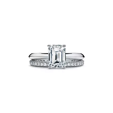 Emerald-cut Diamond Engagement Ring in Platinum, 6