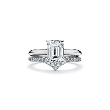 Emerald-cut Diamond Engagement Ring in Platinum, 7