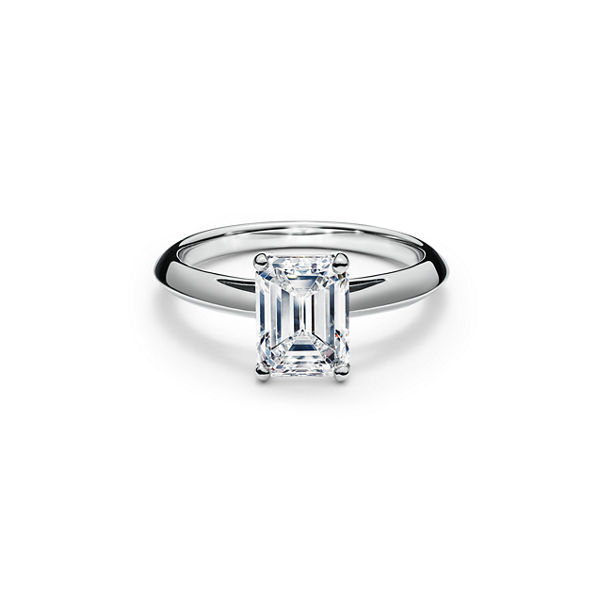 Emerald-cut Diamond Engagement Ring in Platinum