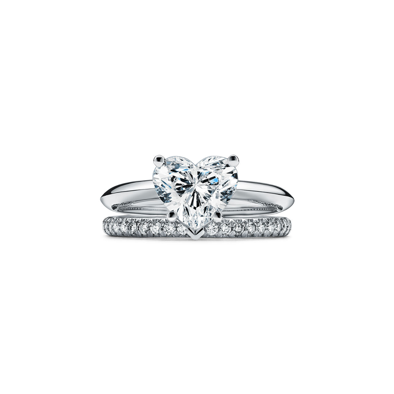 Heart-shaped Diamond Engagement Ring in Platinum image number 6