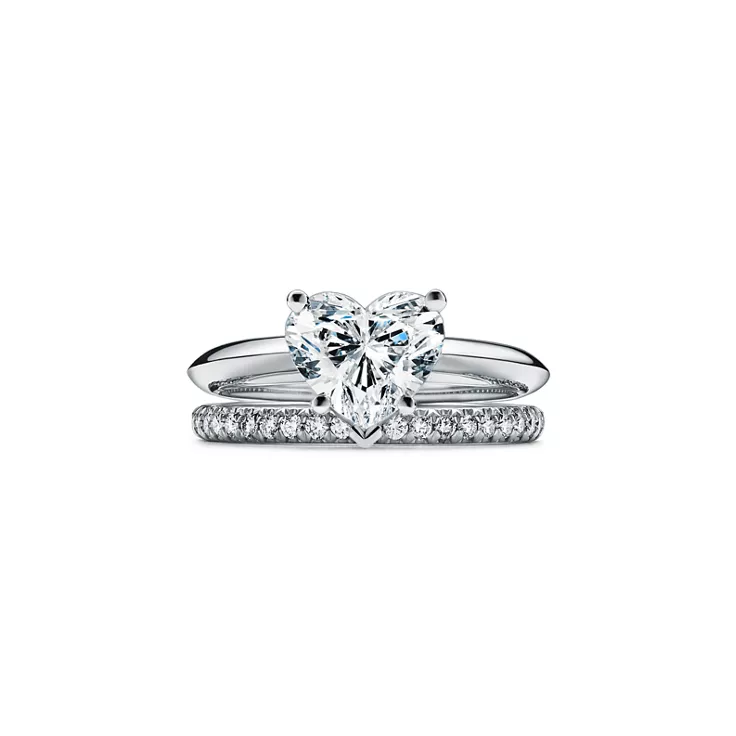 Heart-shaped Diamond Engagement Ring in Platinum, 6