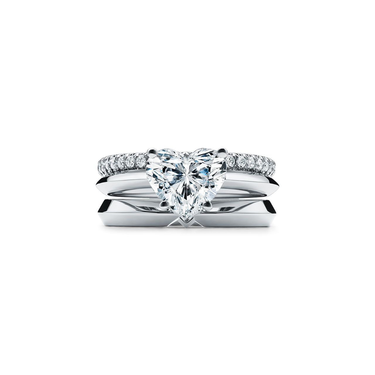 Heart-shaped Diamond Engagement Ring in Platinum image number 7